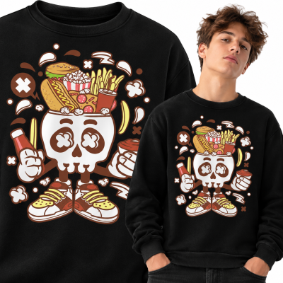 BLUZA ANIMOWANA  JUNK FOOD SKULL